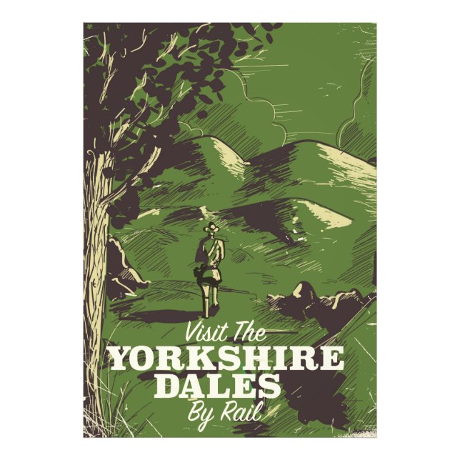 Foto Cartaz de viagem estilo vintage Yorkshire Dales em (Frente)