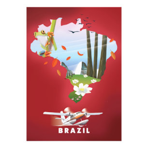 Foto Cartaz de viagem ilustrado do Brasil.
