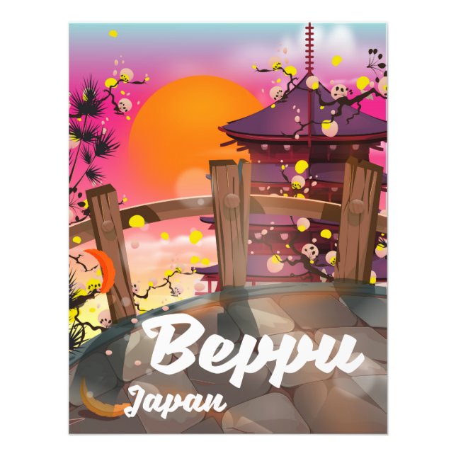 Foto Cartaz de viagem japonês Beppu (Frente)