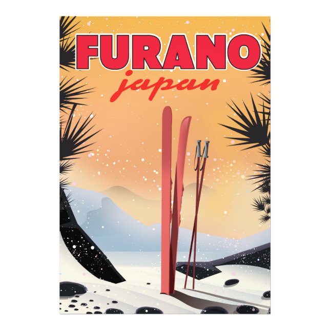 Foto Cartaz de viagem japonês Furano. (Frente)