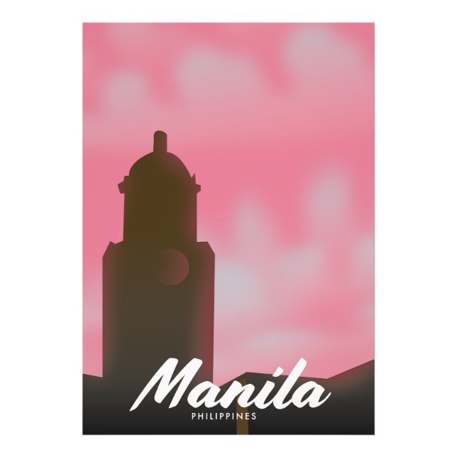 Foto Cartaz de viagem Manila Filipinas. (Frente)