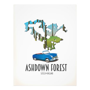 Foto cartaz de viagem mapa da floresta de ashdown susse