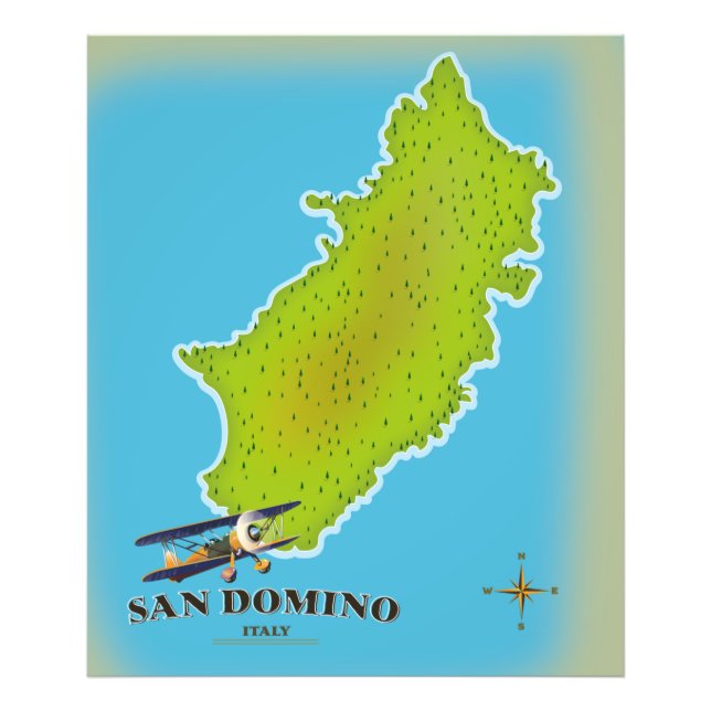 Foto Cartaz de viagem mapa da Itália Elba (Frente)