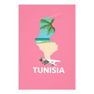 Foto cartaz de viagem mapa da Tunísia