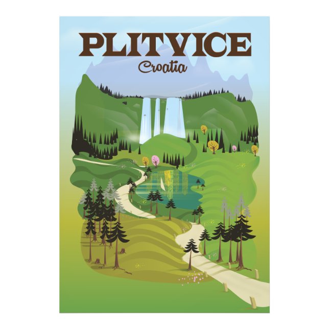 Foto Cartaz de viagem Plitvice Croácia (Frente)