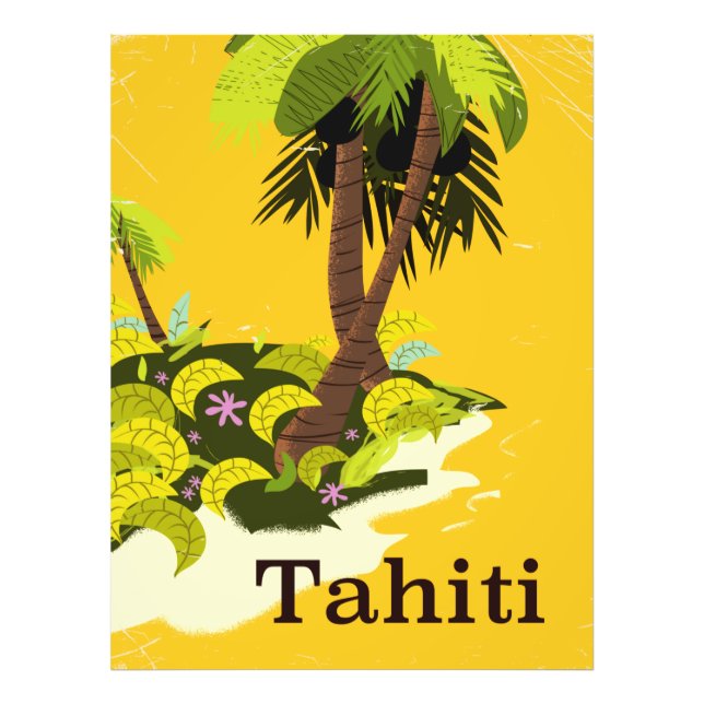 Foto Cartaz de viagem retrô do Taiti (Frente)