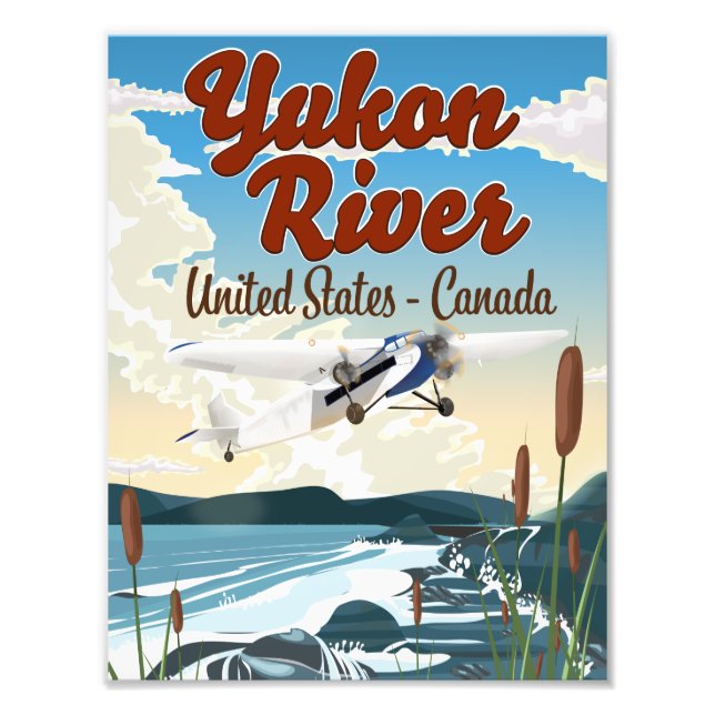 Foto cartaz de viagem rio Yukon EUA Canadá (Frente)
