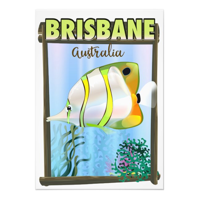 Foto Cartaz de viagem tropical de Brisbane Austrália (Frente)