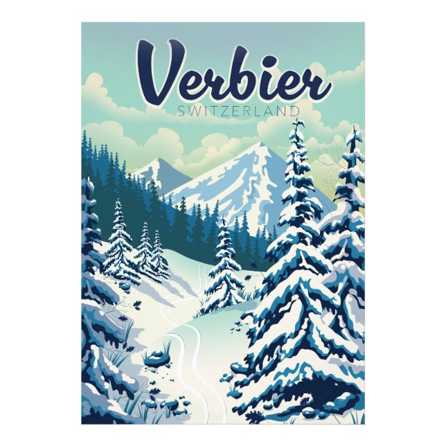 Foto Cartaz de viagem Verbier Suíça (Frente)