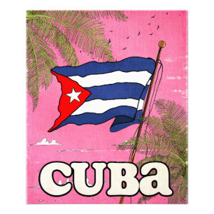 Foto Cartaz de Viagem Vintage Bandeira Cubana