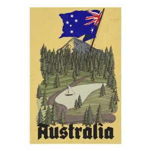 Foto cartaz de viagem vintage da Austrália
