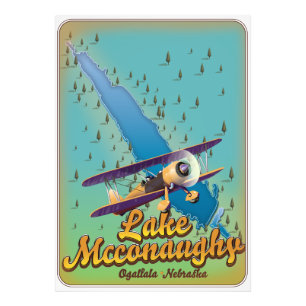 Foto cartaz de viagem vintage do lago mcconaughy.