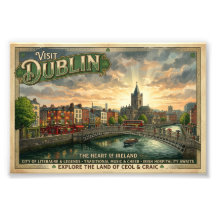 Cartaz de Viagem Vintage Dublin