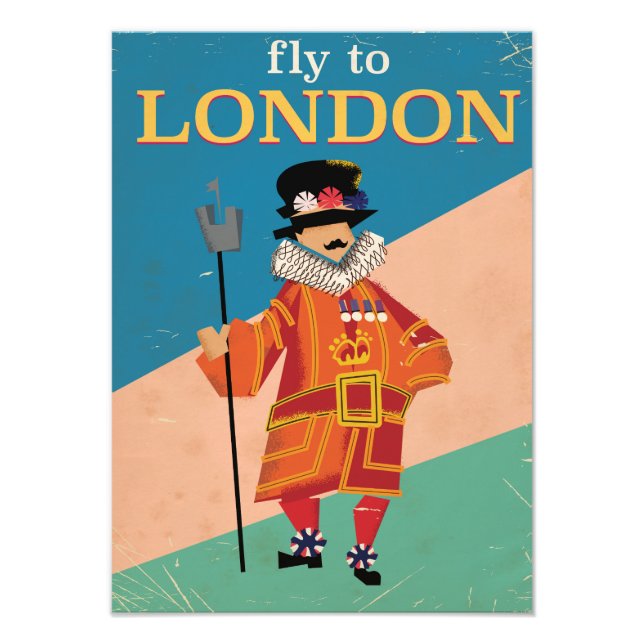 Foto Cartaz de viagem vintage Londres, Inglaterra (Frente)