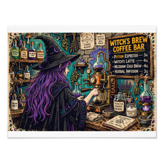Foto Cartaz do Café Witch's Brew Poster Arte Mágica Vin