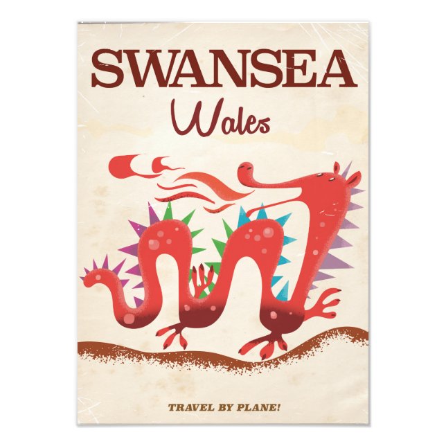 Foto cartaz do dragão de Swansea País de Gales (Frente)