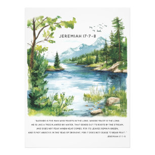 Foto Cartaz do Jeremias 17:7-8 com ilustração de árvore