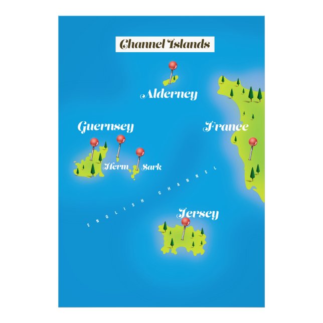 Foto Cartaz do mapa das Ilhas do Canal. (Frente)