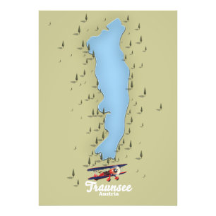Foto Cartaz do mapa do lago austríaco Traunsee