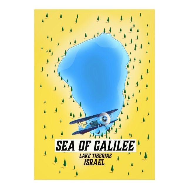 Foto Cartaz do mapa do Mar da Galileia Israel (Frente)