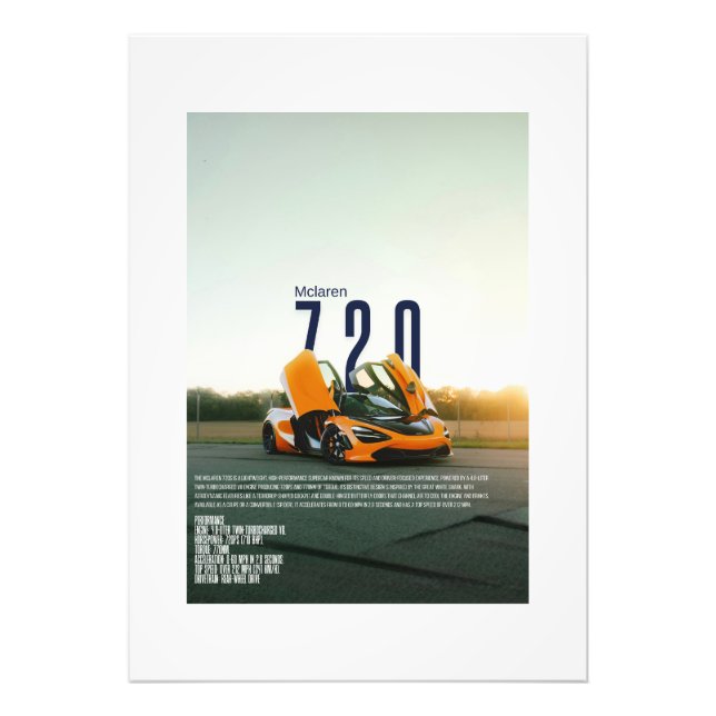 Foto Cartaz do Mclaren 720s (Frente)