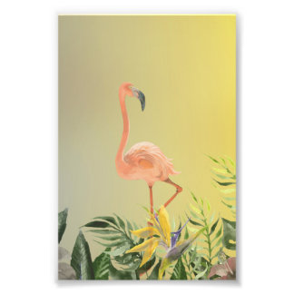 Foto Cartaz Fantástico de Flamingo na Floresta Tropical