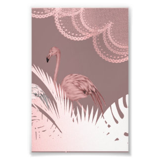 Foto Cartaz Fantástico de Flamingo Rosa na Floresta Tro