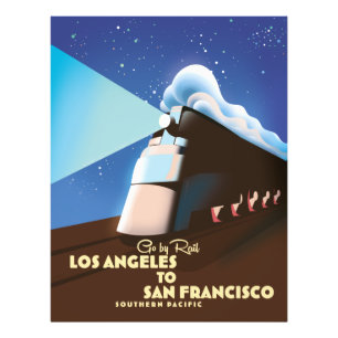 Foto Cartaz ferroviário de Los Angeles a San Francisco