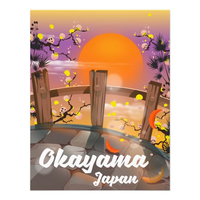Foto Cartaz japonês das flores de Okayama. (Frente)