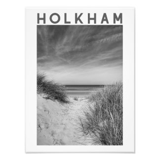 Foto Cartaz Preto e Branco da Praia de Holkham Norfolk