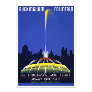 Foto Cartaz Vintage de 1939, Fonte Buckingham de Chicag