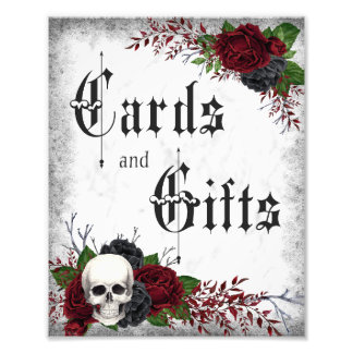 Foto Cartões e presentes, crânio e Rosas, Casamento gót