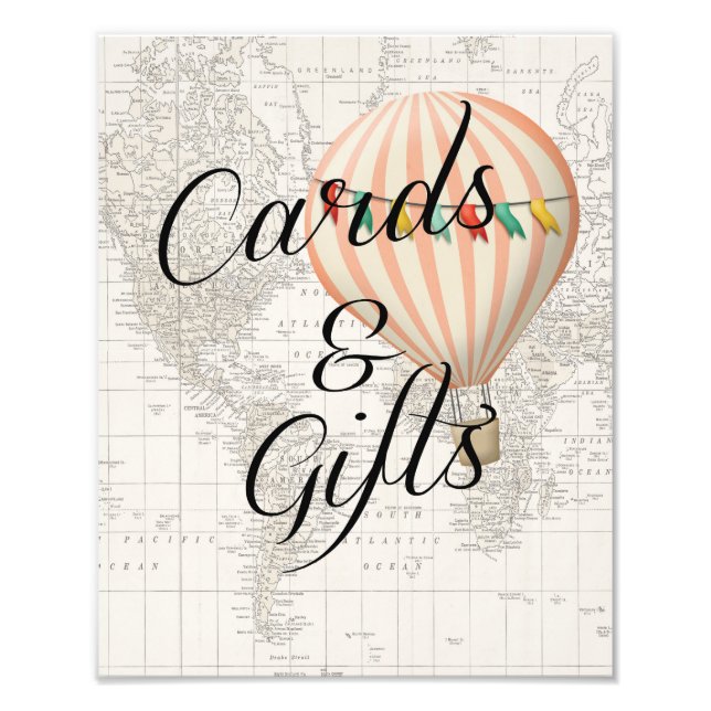 Foto Cartões e presentes Sinal Chá de fraldas Ar quente (Frente)