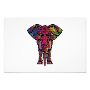 Foto Cartoon colorido de elefante