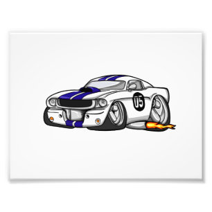 Foto Cartoon de carro de músculo branco - Escolha a co