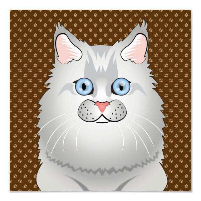 Foto Cartoon de Gato Persa (Face Doll) (Frente)