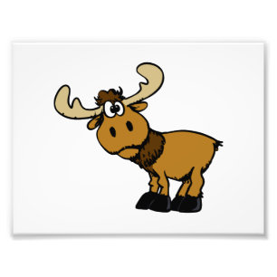 Foto Cartoon Moose curiosa escolher cor de fundo