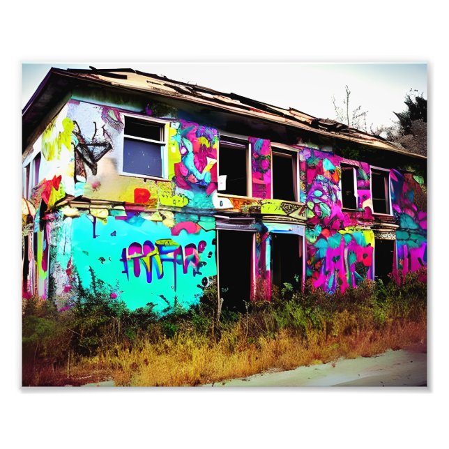 Foto Casa abandonada com Grafite colorido (Frente)
