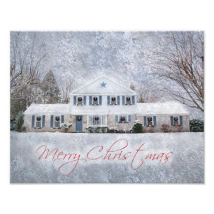 Foto Casa aberta rústica do país primitivo da neve do