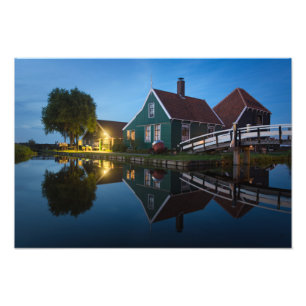 Foto Casa de fazenda de queijo no crepúsculo na Holand