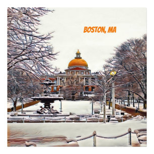 Foto Casa Estadual de Boston no inverno