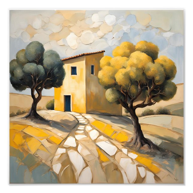 Foto Casa minimalista simples pintada de amarelo (Frente)