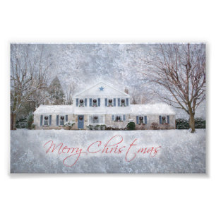 Foto Casa russa do campo de neve primitiva de inverno