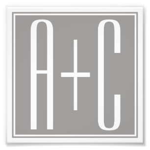 Foto Casais Clássicos Initails   Branco e Cinza