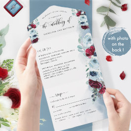 Foto, Casamento Vermelho e Azul com RSVP Perfurado