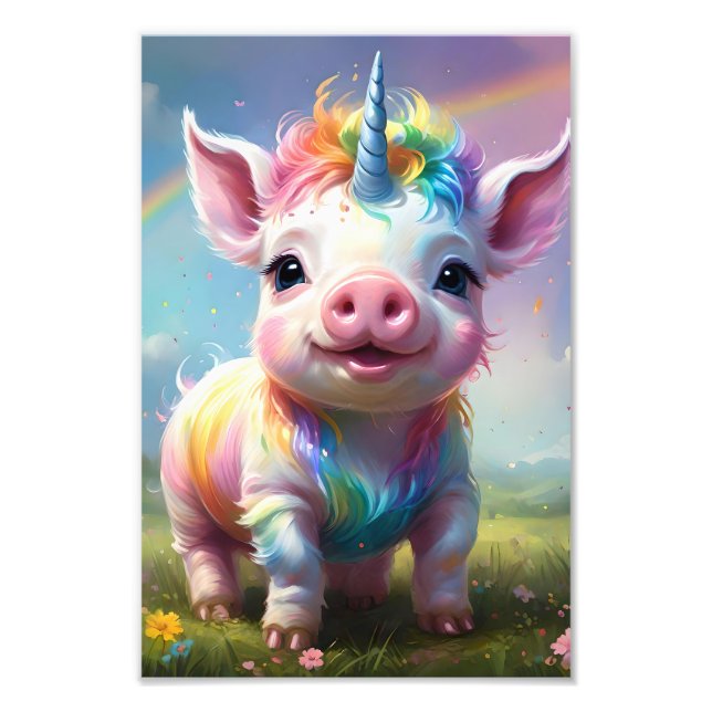 Foto "Cascos Mágicos: O Rainbow Unicorn Pig" (Frente)