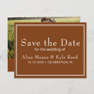 Foto castanha minimalista de limite moderno Salve