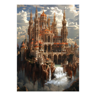 Foto Castelo de Fantasia Gótica nas Nuvens Paisagem dos