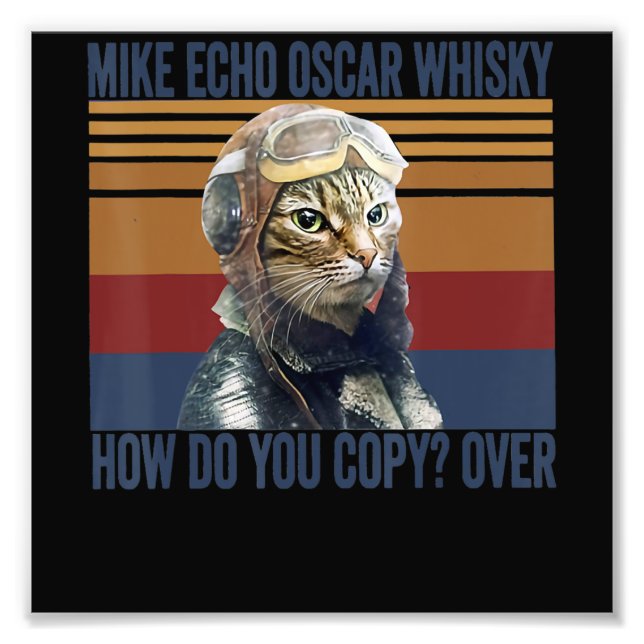 Foto Cat Pilot Mike Echo Oscar Whisky Costume Gift (Frente)