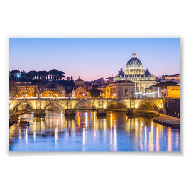 Foto Catedral de São Pedro à noite Roma Itália (Frente)